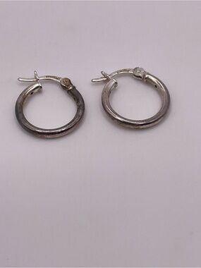 925 Sterling Silver Hoop Earrings Small Vintage Everyday Hoops 1/2”